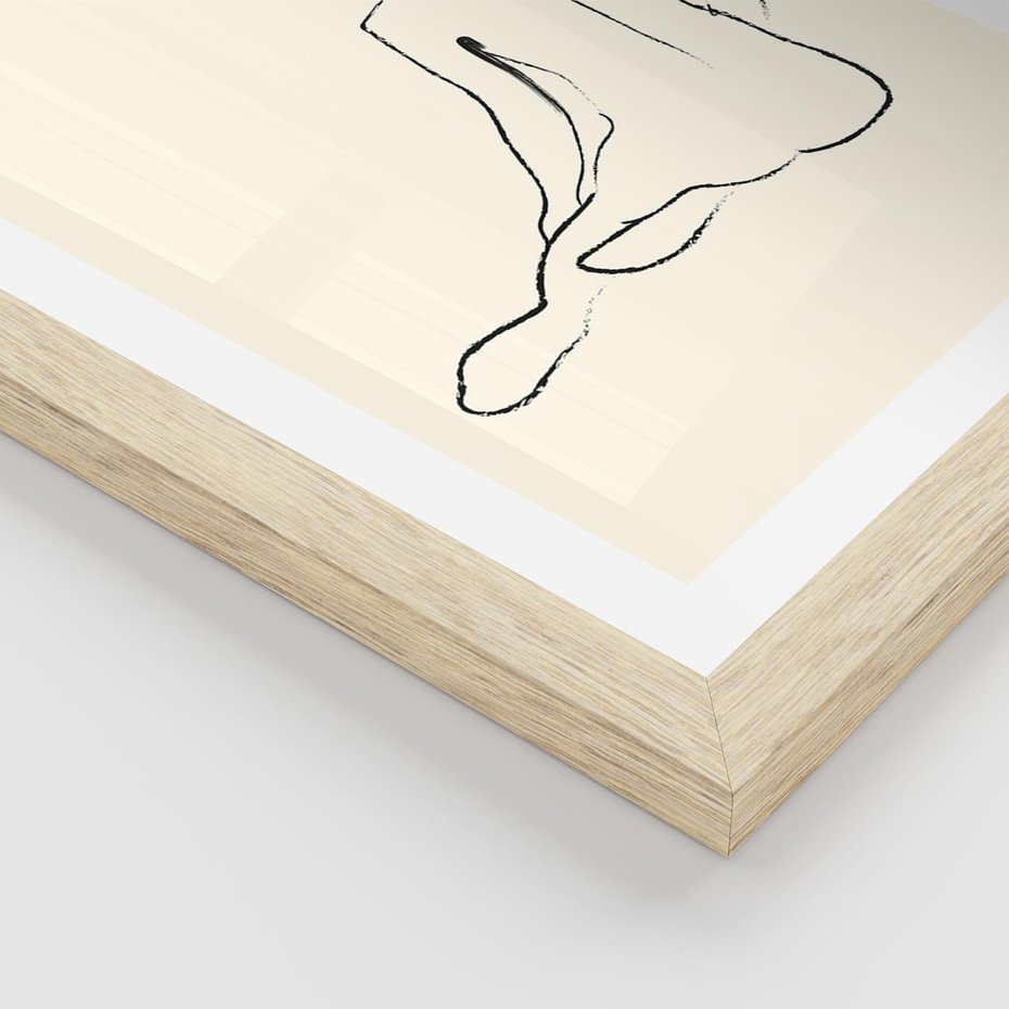 Plakat w ramie 40x50 - Akt w Minimalizmie - kobieta akt, minimalizm - rama drewno