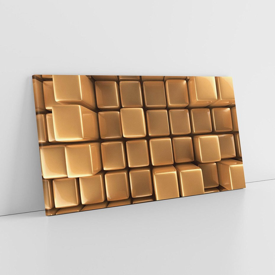 Obraz na płótnie 140x70 - Błyszcząca Elegancja - złoto, 3d