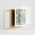 Plakat w ramie 40x50 - Jasnozielone Liście w Kompozycji - liście, jasna zieleń - rama drewno