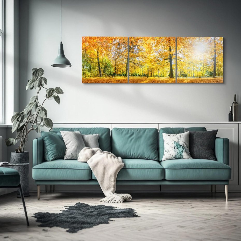 Obraz na płótnie 120x40 - Jesień w Lesie: Urok Lasu - jesień, las