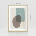 Plakat w ramie 30x40 - Rozkwitające Formy - geometryczne elementy, stonowane ziemiste kolory - rama drewno