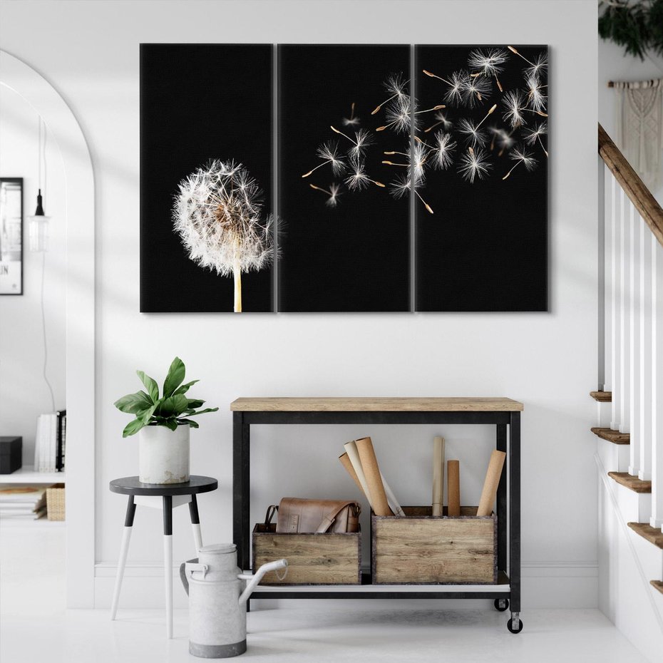 Obraz na płótnie 120x80 - Delikatne płatki dmuchawca - dmuchawiec, kwiaty