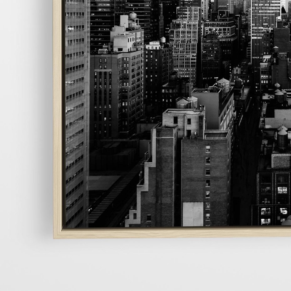 Obraz w ramie 50x50 - Wibracje Miejskiego Życia - miasto, wieżowce - rama drewno
