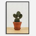 Obraz w ramie 50x70 - Kwiatowy taniec kaktusa - kaktus, kwiat - rama czarna