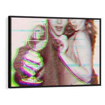 Obraz w ramie 70x50 - Zakochani na Kliszy - zdjecie, stara prześwietlona klisza - rama czarna