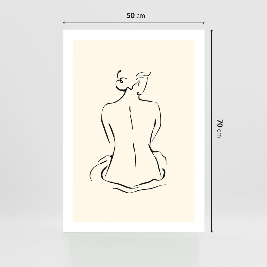 Plakat bez ramy 50x70 - Migotliwa Symfonia - kobieta akt, minimalizm