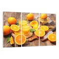 Obraz na płótnie 120x80 - Soczyste pomarańcze i soki - pomarańcze, soki