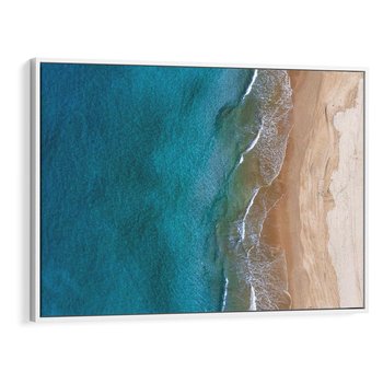 Obraz w ramie 70x50 - Spokój nad morzem - morze, plaża - rama biała