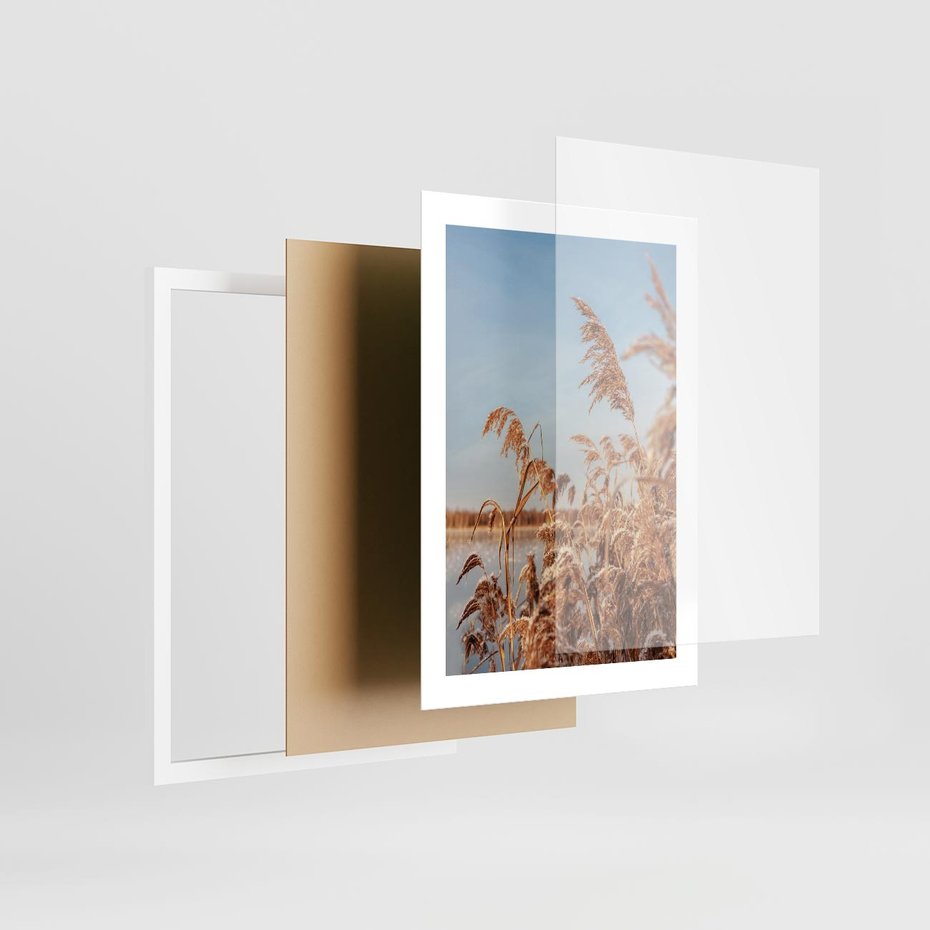 Plakat w ramie 30x40 - Wyraz Stylu - trawy, boho - rama biała