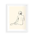 Plakat w ramie 50x70 - Akt w Minimalizmie - kobieta akt, minimalizm - rama biała