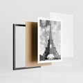 Plakat w ramie 50x70 - Nocna panorama Paryża z wieżą Eiffla - Eiffla, Paryż - rama czarna