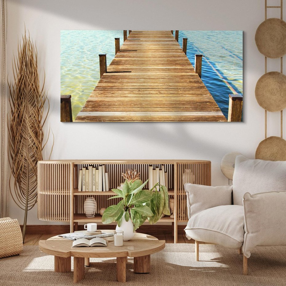 Obraz na płótnie 140x70 - Pomost nad morską przestrzenią - pomost, morze