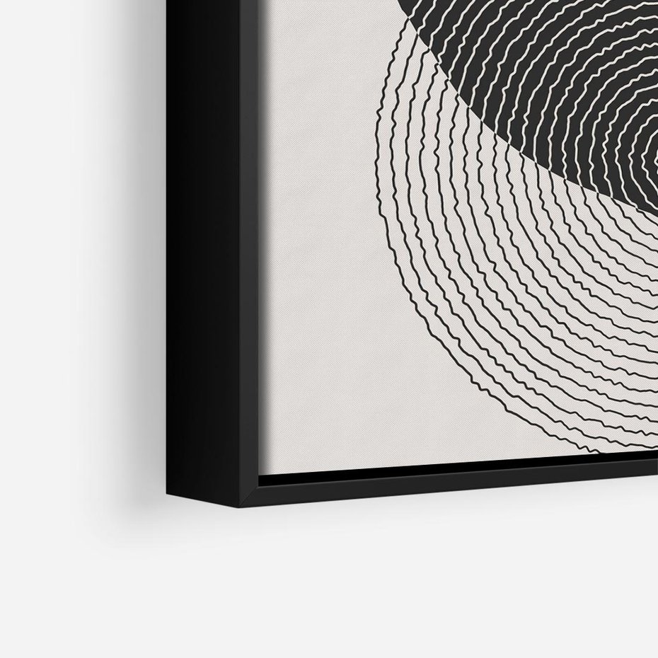 Obraz w ramie 50x50 - Boho Przenikanie Uroku - abstrakcyjna kompozycja, okręgi - rama czarna