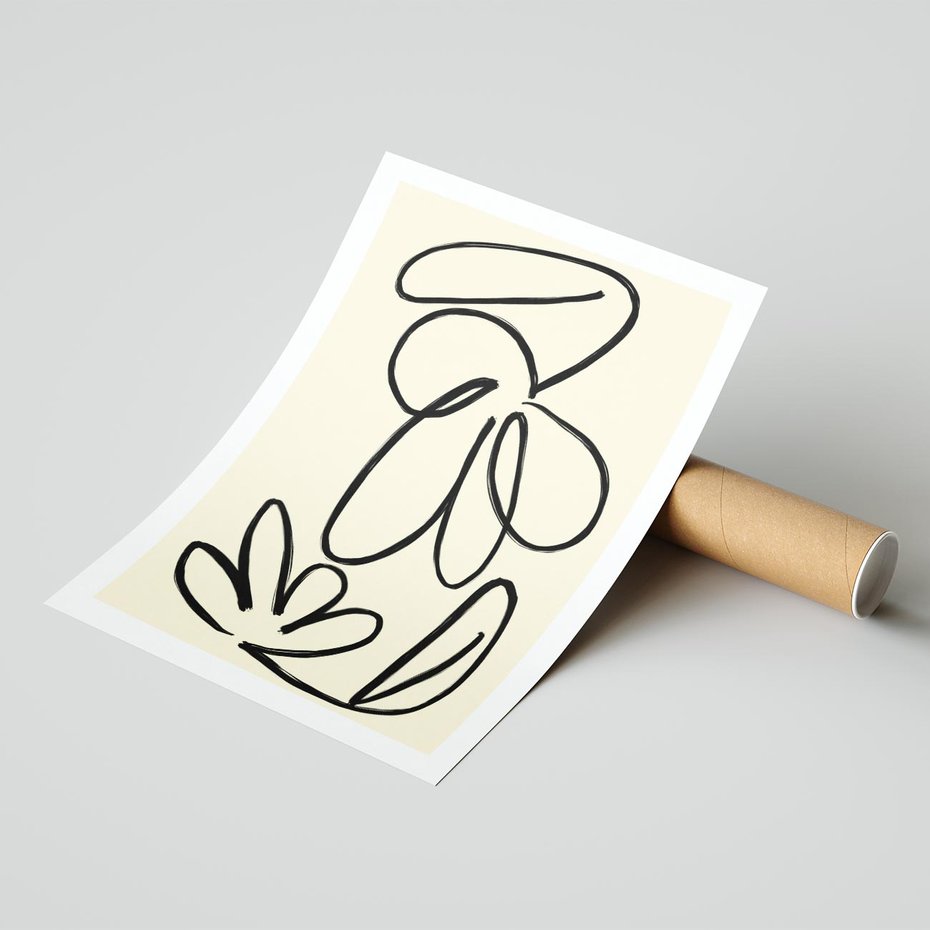 Plakat bez ramy 30x40 - Złamane Granice - abstrakcyjna sztuka, przypominająca kwiat