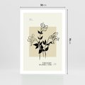 Plakat bez ramy 50x70 - Malowane szkicowe tęsknoty - kwiaty, typografia
