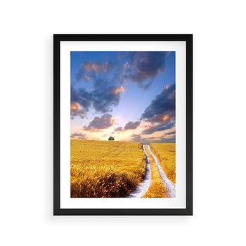 Plakat w ramie 50x70 - Magiczna droga w lesie - droga, ścieżka - rama czarna