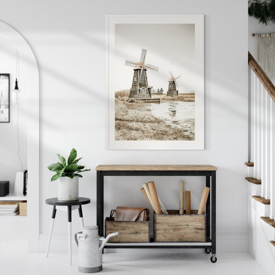 Plakat bez ramy 30x40 - Wiejskie Młyny: Rustykalna Fotografia - młyny, rustykalna fotografia