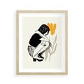 Plakat w ramie 40x50 - Kobiecy Plakat - prosta grafika, kobieta - rama drewno