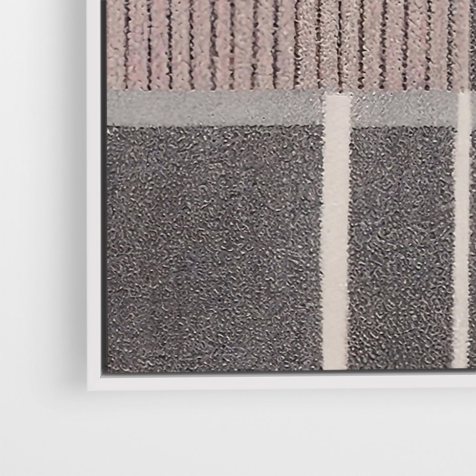 Obraz w ramie 50x70 - Harmonia skradzionych odcieni - symetryczne, geometryczne pasy - rama biała