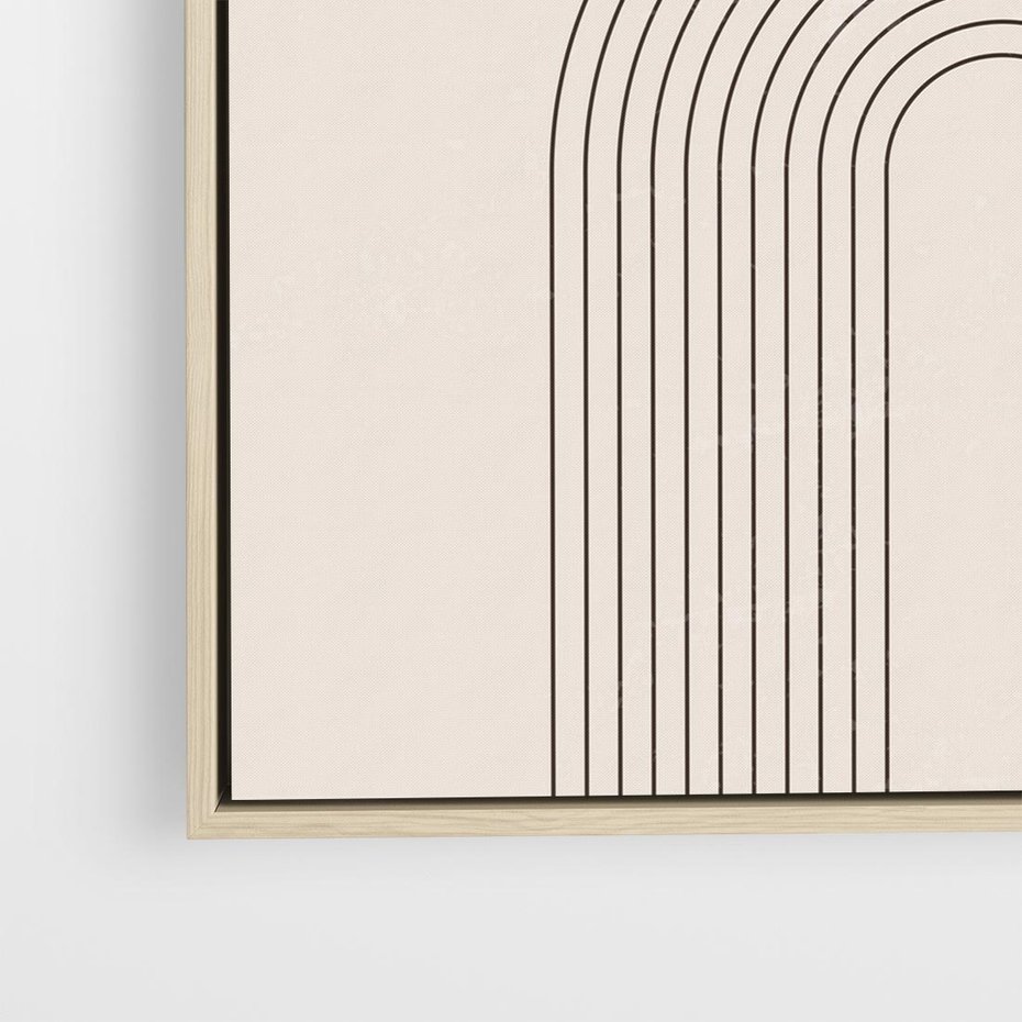 Obraz w ramie 50x50 - Konturem Zdefiniowane - boho plakat, minimalizm - rama drewno