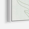 Obraz w ramie 50x50 - Zielona Równowaga Linii - abstrakcyjne delikatne zielone linie, nowoczesny plakat - rama biała