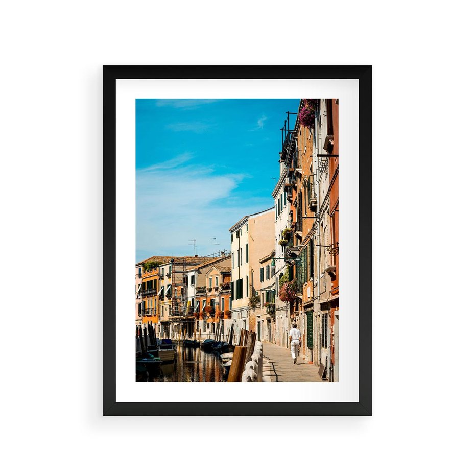 Plakat w ramie 30x40 - Magia Miejskiego Krajobrazu - uliczka, perspektywa - rama czarna