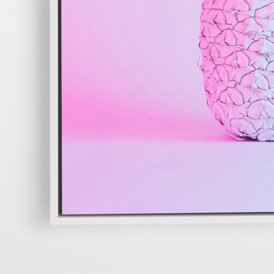 Obraz w ramie 70x100 - Ananas Abstrakcja - ananas, abstrakcja - rama biała