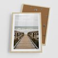 Plakat w ramie 50x70 - Morze i drewniany pomost - morze, pomost - rama drewno