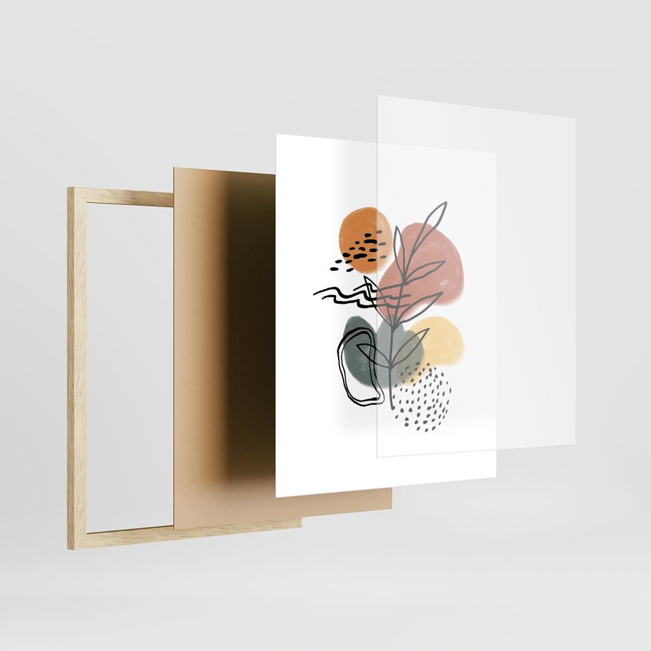 Plakat w ramie 40x50 - Bezgraniczne Przenikania - abstrakcja, sztuka nowoczesna - rama drewno