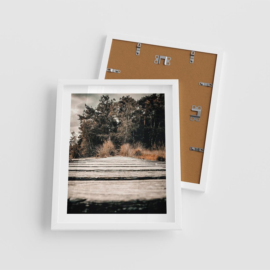Plakat w ramie 40x50 - Fotografia w Ciepłych Barwach - odcienie brązu, fotografia - rama biała