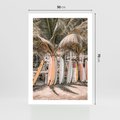 Plakat bez ramy 50x70 - Surfingowy Raj - deski surfingowe, na plaży