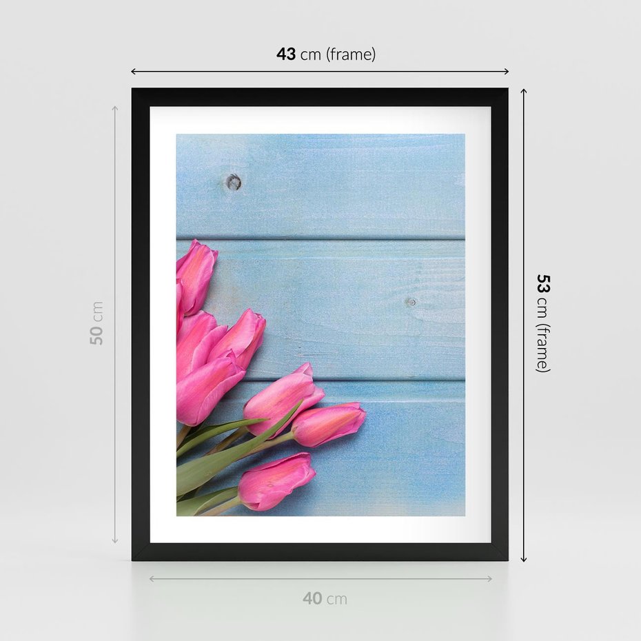 Plakat w ramie 40x50 - Piękno w pełnym rozkwicie - kwiaty, tulipany - rama czarna
