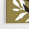 Obraz w ramie 80x80 - Wewnętrzne Odsłony - liście, gałązki - rama drewno