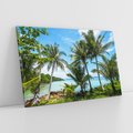 Obraz na płótnie 120x80 - Rajski wypoczynek - palmy, morze