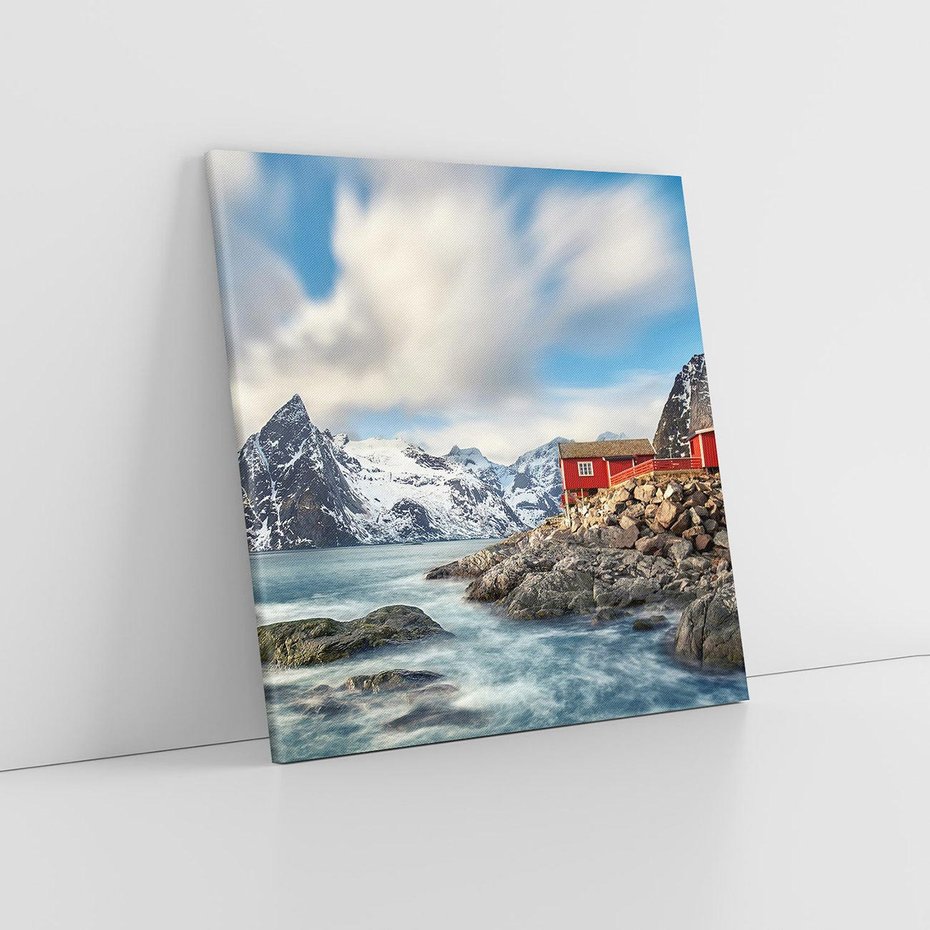 Obraz na płótnie 60x60 - Norweskie jezioro wśród gór - norwegia, jezioro