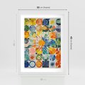 Plakat w ramie 30x40 - Rozkwitające Wzory Abstrakcji - abstrakcyjny obraz, mnogość kolorów - rama biała