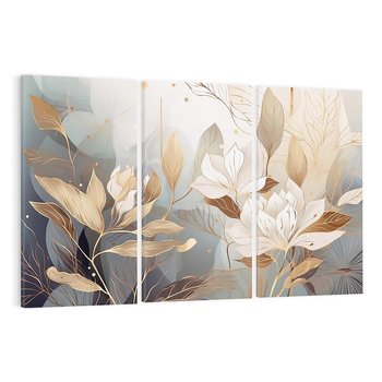 Obraz na płótnie 120x80 - Ekspresjonistyczny deszcz uczuć - grafika, złote kwiaty