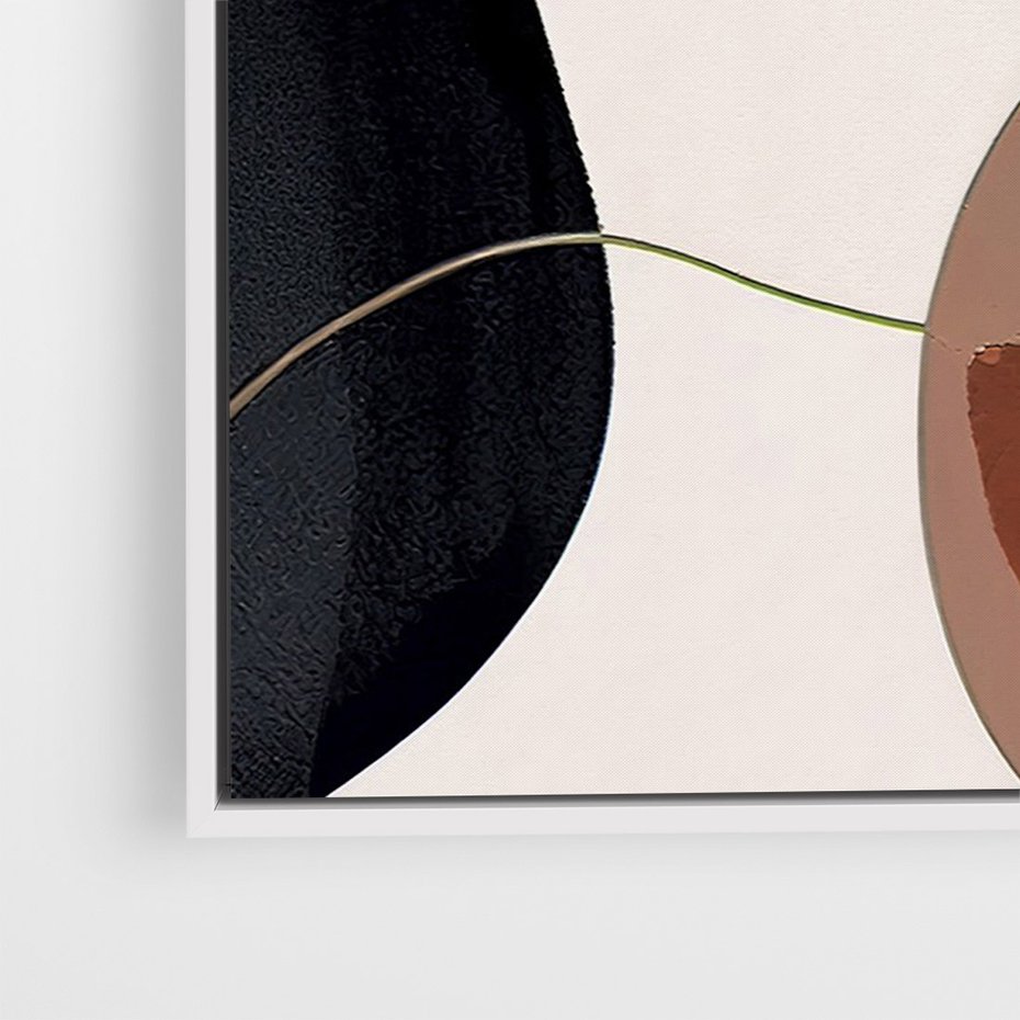 Obraz w ramie 70x100 - Wibracje uczuć i emocji - nieregularne plamy, czarny - rama biała