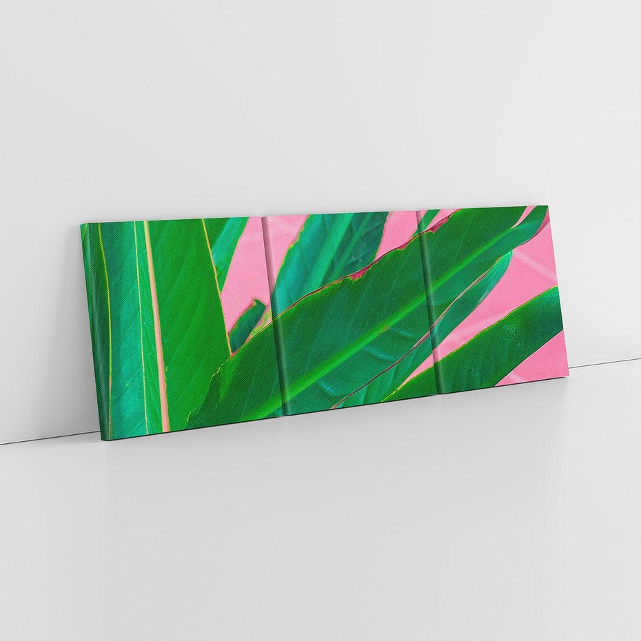 Obraz na płótnie 90x30 - Odezwij się do przeszłości - liście, retro