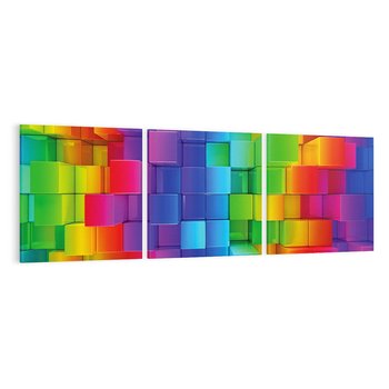 Obraz na płótnie 150x50 - Mozaika Abstrakcji: Trójwymiarowe Kompozycje - abstrakcja, 3d