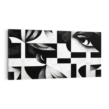 Obraz na płótnie 100x50 - Harmonia świateł i cieni - abstrakcja czarno biała, geometria