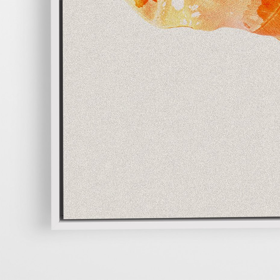 Obraz w ramie 80x120 - Energetyczne Indygo - retro, tropikalne liście - rama biała