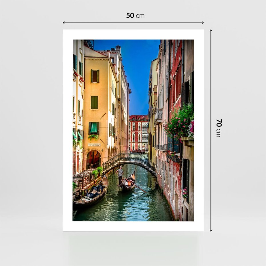 Plakat bez ramy 50x70 - Romantyczna Gondola - Wenecja, gondola