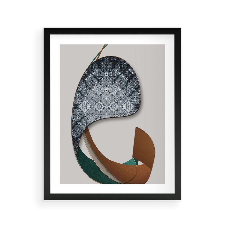 Plakat w ramie 40x50 - Abstrakcyjne Światy Geometrii - nowoczesny, geometryczny - rama czarna