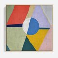 Obraz w ramie 80x80 - Taniec Subtelnych Odbić - abstrakcyjne geometryczne kształty, olejny obraz - rama drewno