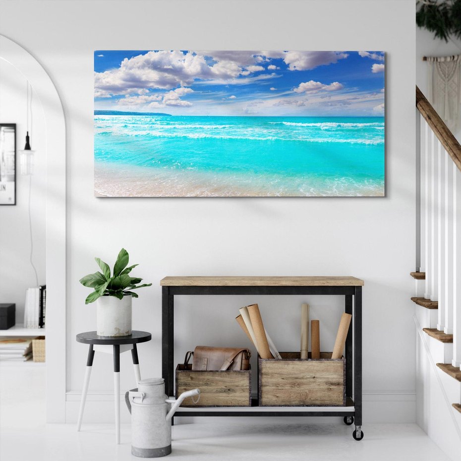 Obraz na płótnie 140x70 - Idylliczna plaża nad morzem - plaża, morze