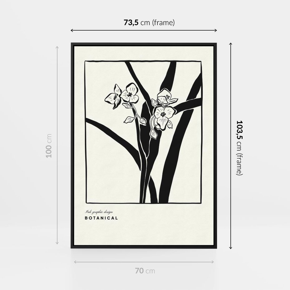 Obraz w ramie 70x100 - Symfonia kwiatowej ekspresji - kwiat, grafika - rama czarna