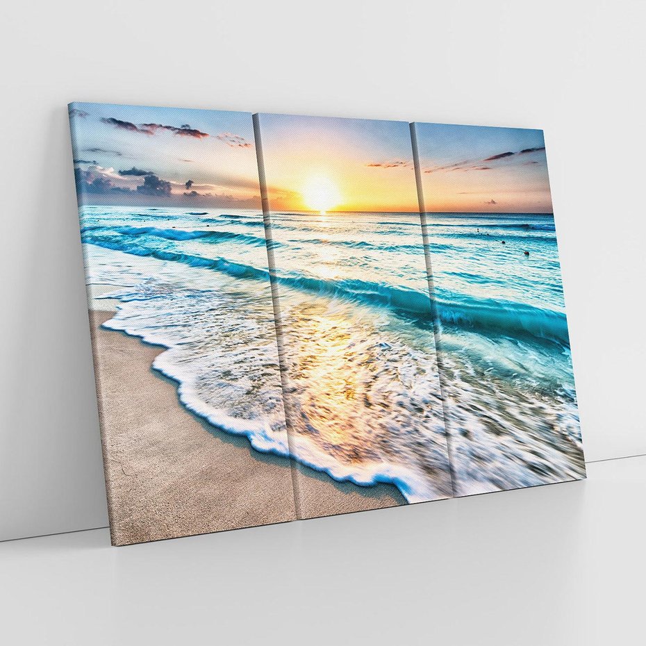 Obraz na płótnie 120x80 - Spokój morza: moment relaksu - plaża, morze