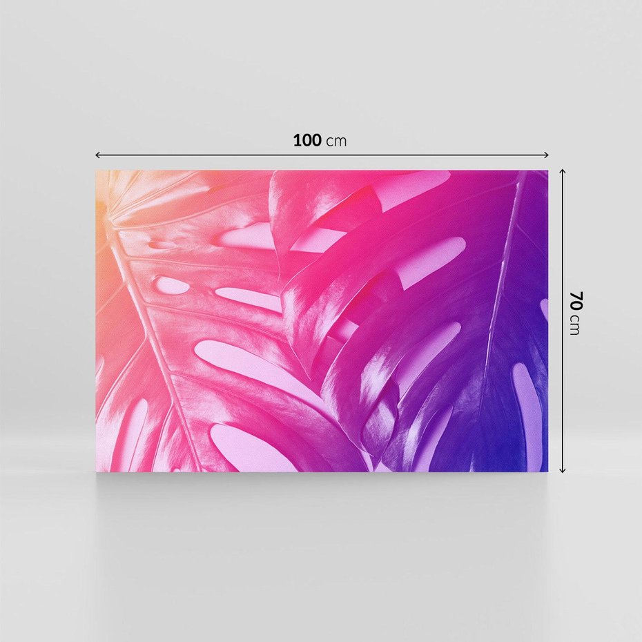 Obraz na płótnie 100x70 - Monstera Kwiaty Liście - monstera, kwiaty