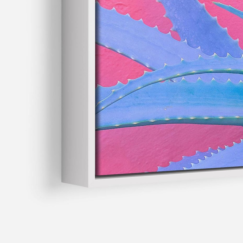 Obraz w ramie 70x50 - Piękno Pustyni - kaktusy, liście - rama biała